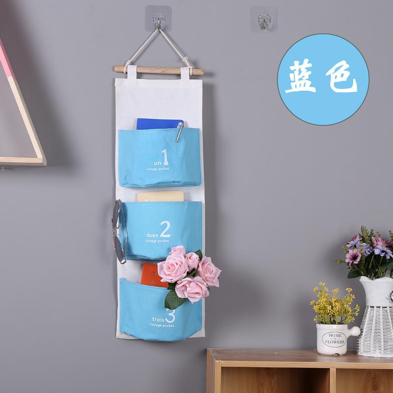 Креативный органайзер для хранения из льна и хлопка с 3 карманами, домашний декор, сетка для мелочей