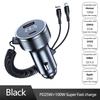 Dual Port Car Charger with Coiled Cable USB Type C Car Lighter Slot Universal Phone Fast Charging Adapter