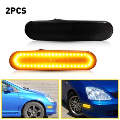 LED Side Marker Lights Lamp Bumper Amber Front For Honda 02-05 Civic Si EP3 3DR