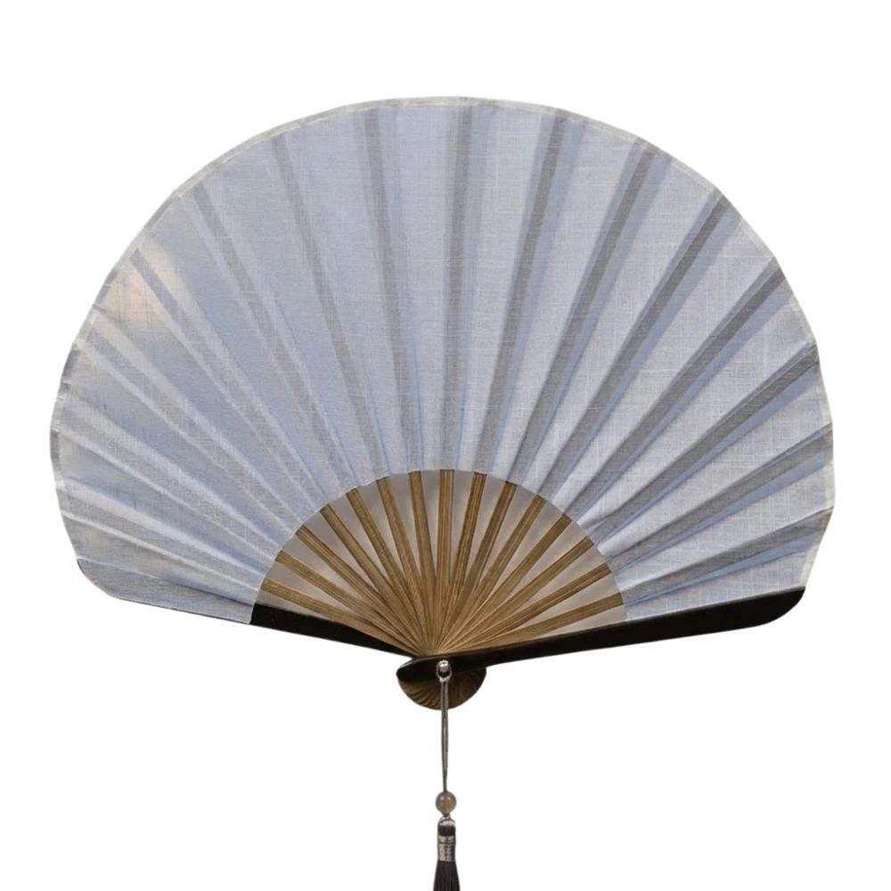 Solid Color Retro Mini Shell Fan Cotton Linen Cloth New Chinese Style Fan Dance Props