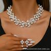 Жемчужное Ожерелье Серьги Комплект Женская Мода OL Сплав Ювелирный Набор Аксессуары для Платья 2452