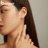 BAMOER, настоящее серебро 925 пробы, нежное кольцо с опалом и серьги-гвоздики для женщин, кольцо обещания, комплект ювелирных изделий, подарок для свадебной вечеринки
