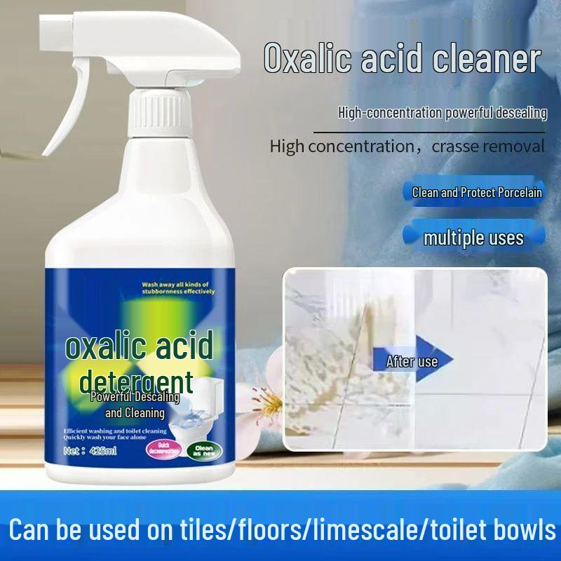 Powerful Home Oxalic Acid Cleaner: Stain Remover, Descaler, Yellowing Inhibitor, Antibacterial Bathroom & Toilet Bowl Cleaner