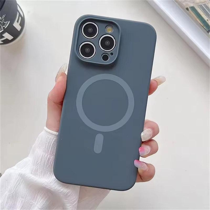 Модный яркий флуоресцентный жидкий силиконовый магнитный чехол Magsafe для iPhone 16 15 14 13 12 Pro Max Plus с функцией беспроводной зарядки