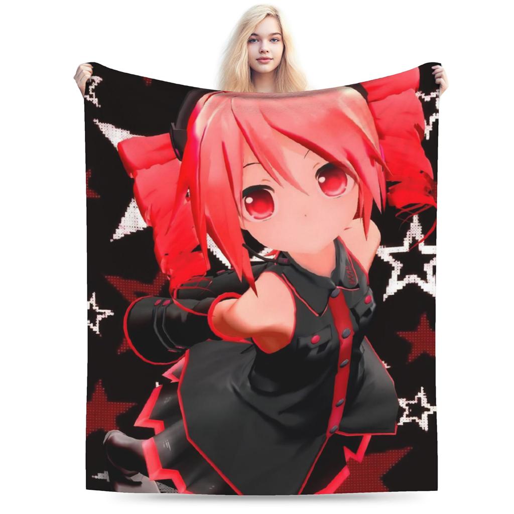 Плед Касане Тэто Вельветовый Плед Аниме Vtuber Плед для Дивана Офиса Теплый Плюшевый Тонкое Одеяло