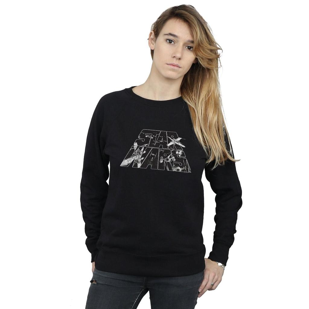 Star Wars Womens/Ladies Logo Space Sketch Sweatshirt