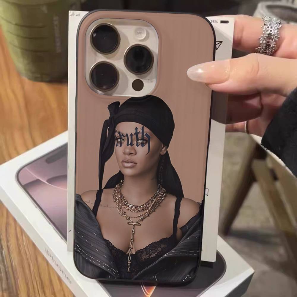 Рифленая поверхность Rihanna Для IPhone 17 16 15 14 13 12 11 16 Pro Max Plus Pro Нескользящий чехол для телефона