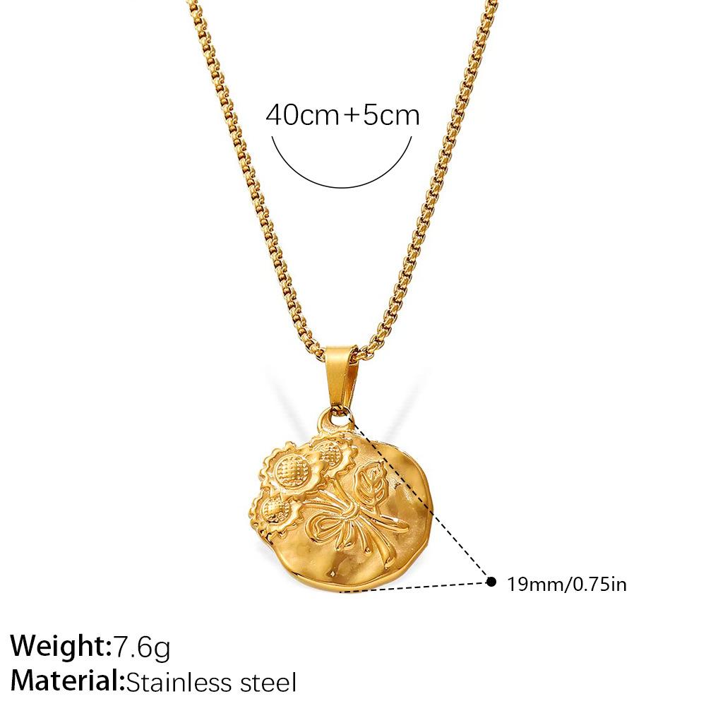 New Arrival Cubic Zirconia Elegant Girl Flower Necklaces 18k Gold Plated Fashion Stainless Steel Flower Necklace Set