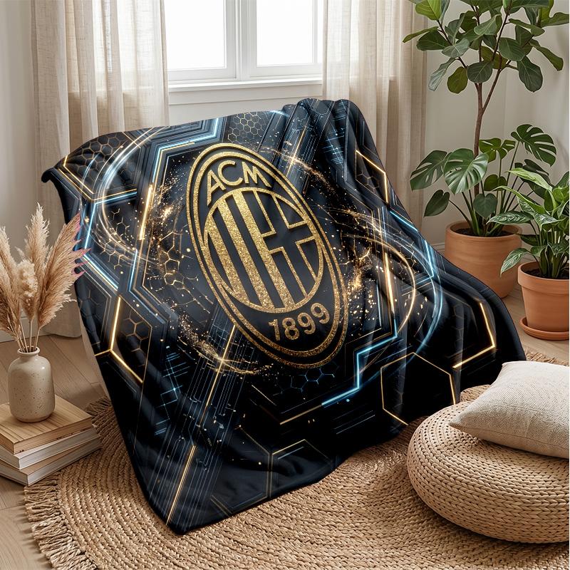 AC Milan Theme blanket Soft Flannel Blanket Plush Throw Blanket Cozy Sofa Bed Blanket for Home Decor