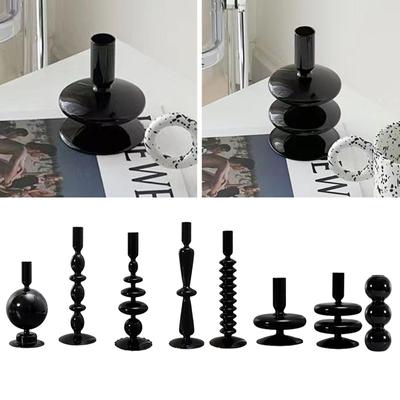 Подсвечники из пузырькового стекла Table Room Черные подсвечники Подсвечник Подсвечник