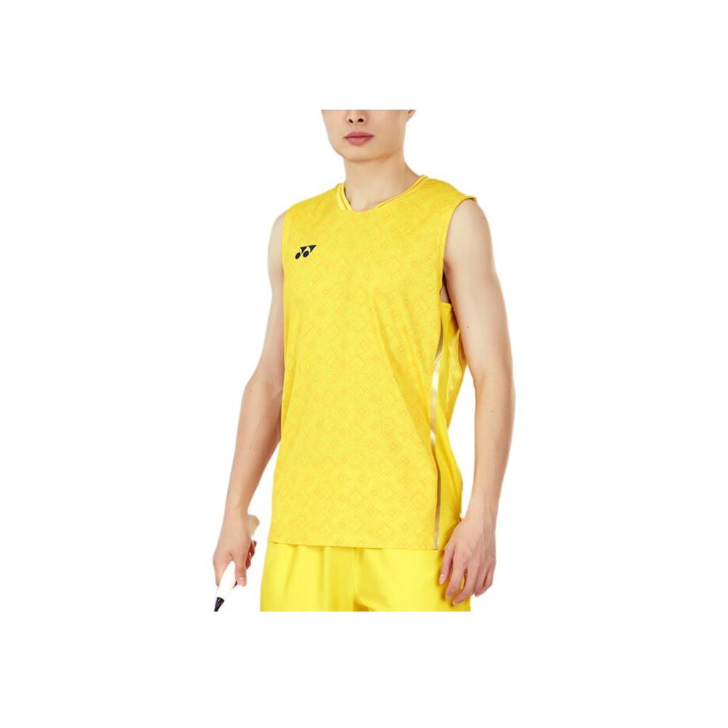 YONEX Парижский Национальный Турнир Дизайн Color Block Удобная Дышащая Круглый Вырез Без Рукавов Бадминтонная Рубашка Мужские Топы 10665CR