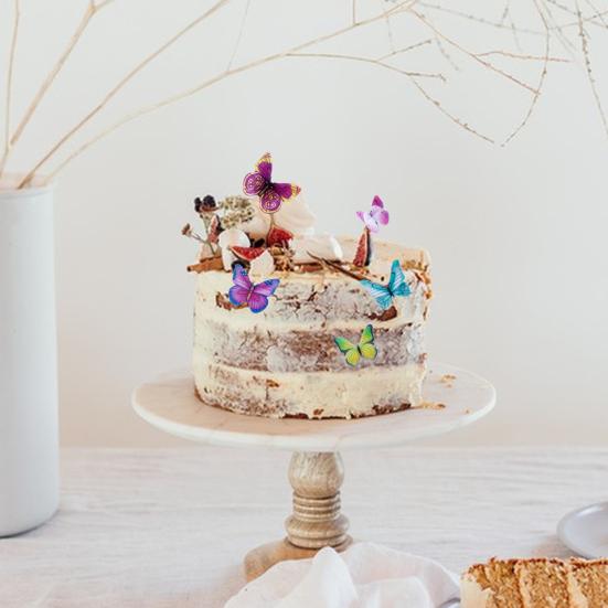 1 коробка, гавайские цветы, бабочки, топперы для торта, съедобные вафельные бумажные украшения, съедобные цветы, топперы для кексов, декор для торта