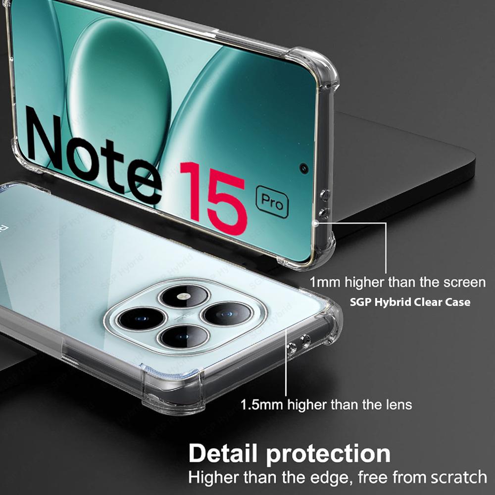 Ударопрочный бронированный чехол для Redmi Note 15 Pro 17Pro Max 17 Note15 Pro+ Note15Pro Plus 5G Note17 4G Глобальная версия Прозрачная Funda