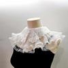 Elegant Tiered Lace Blouse Collar Multi Functional Mesh Doll Collar Shawl Cape Fairy Hollow Collar Versatile Fake Collar