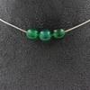 Stones and Minerals. Necklace 3 Green Agate Beads 8 Mm. Stainless Steel Chain Necklace Women Men. Customizable Size.