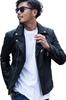 Vitch Unisex Leather Biker PU Leather Size 48 Black Men's Jacket, Double-Breasted Zipper, VISH19-13, (XL),