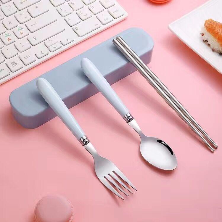 Набор портативных столовых приборов из нержавеющей стали Nordic: Вилка, ложка, палочки для еды