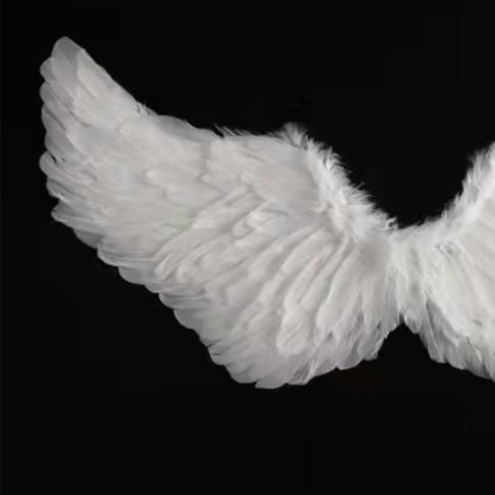 1 Set Halloween Angel Costume Set Artificial Feather White Wings Cane Hair Hoop Three-piece Set Masquerade Cosplay Party Props Angel Wings Set