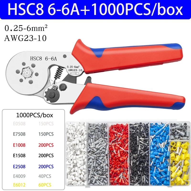 Инструменты для обжима наконечников проводов Клещи для обжима трубчатых наконечников HSC8 6-4 0,25-10 мм/6-6 0,25-6 мм Приспособления для электриков Наконечники проводов