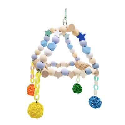 Стенд-качели для попугая, разноцветные бусины, деревянная клетка, жердочка, игрушки для домашнего волнистого попугайчика, кореллы, конура, зяблика, канарейки, какаду