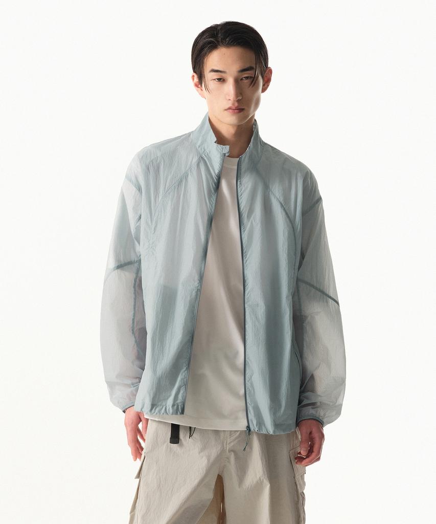 Musinsa Standard [City Leisure] High-Neck Sheer Windbreaker Jacket [Cloudy Blue]