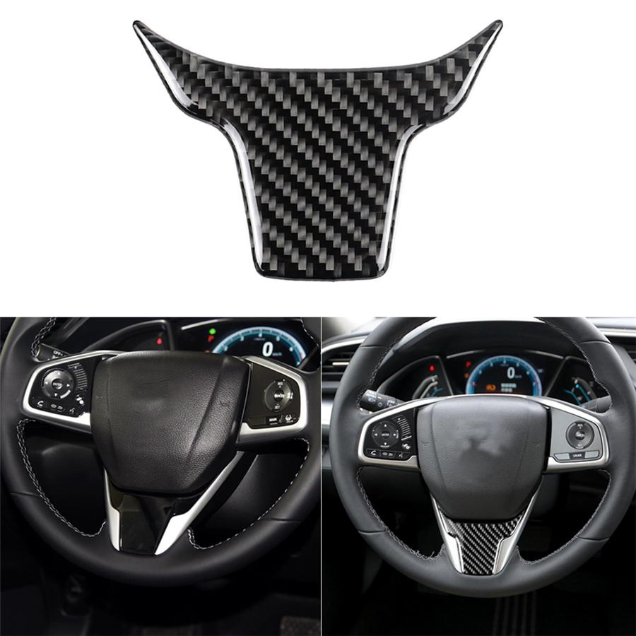 1 шт. Накладка на внутреннюю панель рулевого колеса под карбон, подходит для Honda Civic 10-го поколения 2016-2019