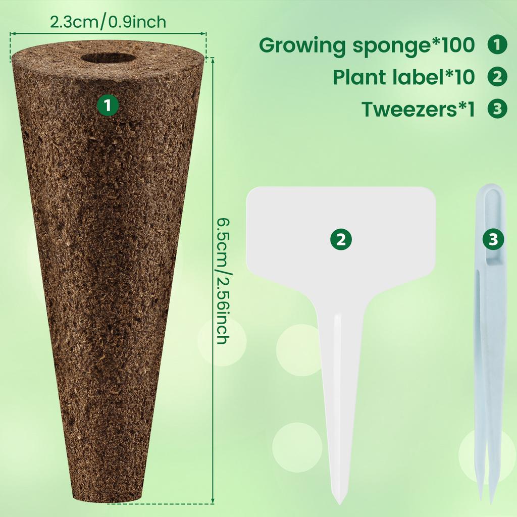 100 шт. губок для выращивания семян, сменные губки для роста корней, стартовые пробки для рассады, стартовые семенные коробочки, гидропонная посадка в саду