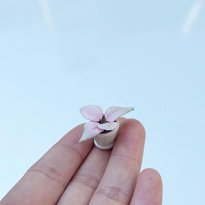 2шт 1:12 Мебель для кукольного домика Аксессуары Декорация пейзажа Мини Растения Маленькие цветочные горшки Внутреннее убранство Глина