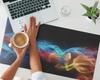 Modern Desk Mat for Remote Work Colorful Smoke Waves 90x45 cm