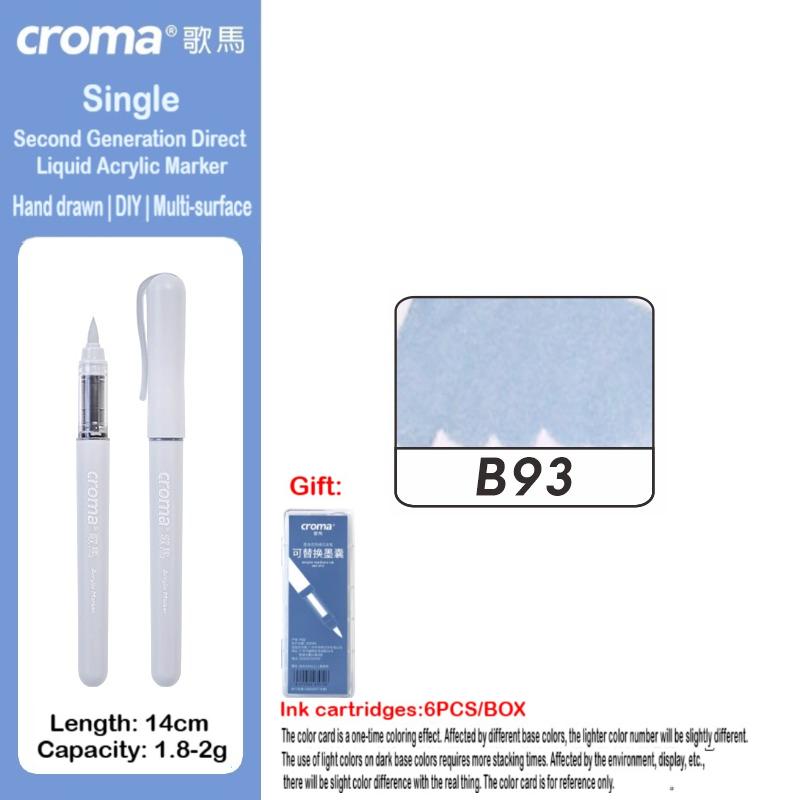 Набор многоразовых акриловых маркеров Croma 160/1 Colors с мягким наконечником, смываемые акварельные кисти, школьные принадлежности