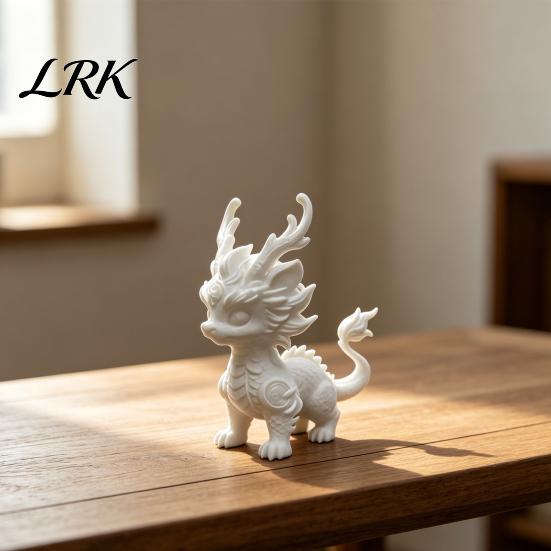 Благоприятный Орнамент Килин 3D Печатная Статуэтка, Традиционная Китайская Мифическая Фигурка Зверя, Высокоточная Резьба по Чешуе Дракона Богатство И Благословения
