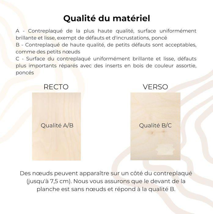 Panneau de Contreplaqué en Bois - Creative Deco - A3 - 3 x 420 x 300 mm - Antidérapant - Artisanal