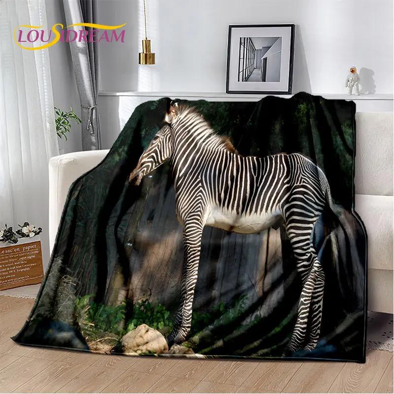 Wild Animal Zebra Soft Plush Blanket,Flannel Blanket Throw Blanket for Living Room Bedroom Bed Sofa Picnic Cover Bettdecke Kids