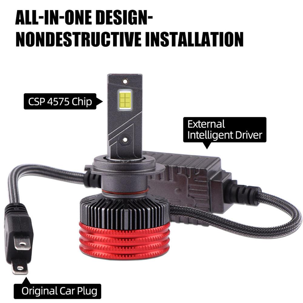 2X K12 Super Bright Car LED Headlight Bulbs H4 H7 LED CANBUS H11 9005 9006 Auto Lamps 150W 6000K White H13 Canbus Car Turbo Fan