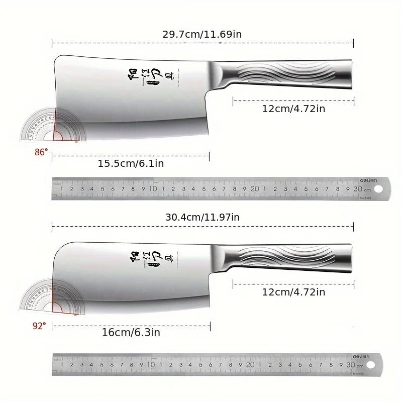 Stainless Steel Sharp Kitchen Knife - Women's Easy Bone Chopping Large Bone Cleaver - All steel Butcher's Pig's foot cleaver