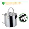 Outdoors 1.2L Kettle Stainless Steel with Lid for Cooking Boiling Water Camping Picnic Hiking