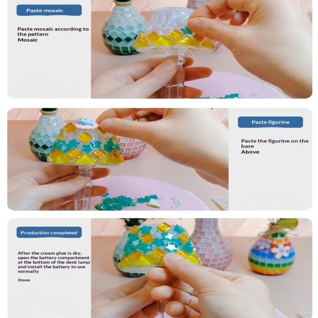 Mosaic collage lamp handmade material package creative night light DIY set handmade educational toy S