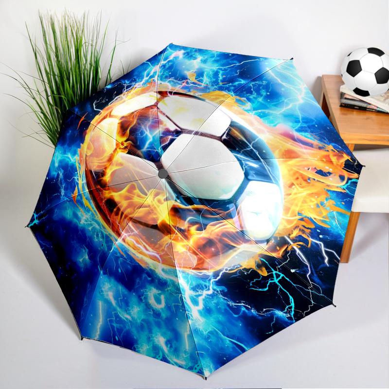 Soccer Ball Bursting Through Umbrella Folding umbrella, automatic umbrella 8-Frame for Travel, camping Use Gift for Halloween Christmas