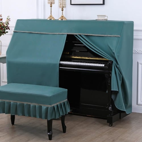Xiraivke Piano Cover, Upright Piano Cover, Piano Pedal Cover, Full Cover, European Frill Simple Thick Solid Color Stylish Piano Cover (Regular Piano C