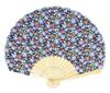Onishi Ken Seihan LIBERTY Shell Floral Fan, 22cm, Print, Navy, "Ripple" (SY20-LIA04)