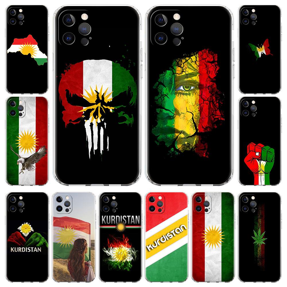 Kurdistan Flag Luxury Phone Case For iPhone 15 16 14 13 Pro 11 12 Max X XR XS 7 8 Plus SE Clear Silicone Cover Fundas Shell