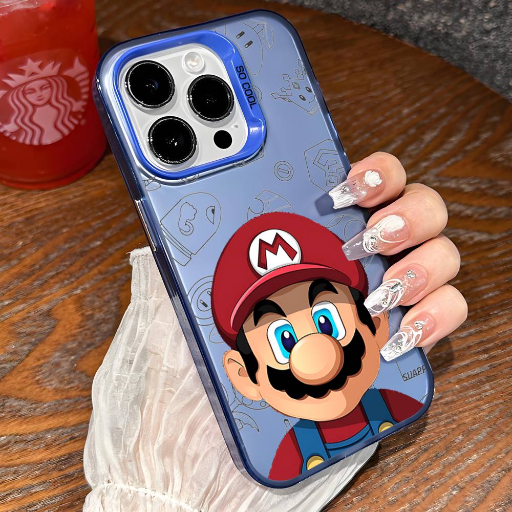M-Marios Phone Case IPhone 16 15 14 13 12 11 Pro Max X XR XSMAX 8 7 Plus Candy Matte Shockproof Back Cover