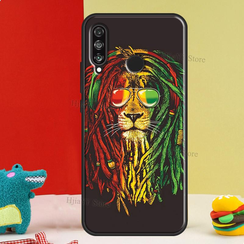 Rasta Lion Reggae Bob Marleys Case For Huawei P20 Lite P10 P30 P40 Mate 20 Pro Silicone Case For P Smart 2019 2021 Cover