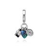 PAndora 792703c01 Camera Heart Compass Triple Pendant And Dangle Silver Charm