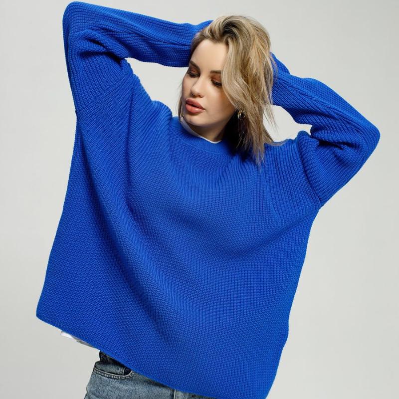 Новые свитера с круглым вырезом для женщин, модные однотонные свободные свитера на осень-зиму, толстые джемперы, топы, повседневные трикотажные пуловеры