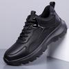 Black White Cow Leather Casual Shoes Men Lace Designer Fashion Running Shoes Male Spring Autumn New Platform Sports Shoes Man