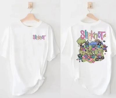 ZX TEE Летняя Новая Винтажная Футболка Slipknots Prepare for Hell Tour Черная Футболка Хэви-метал Рок-группа Женские Хип-хоп Эстетичные Футболки