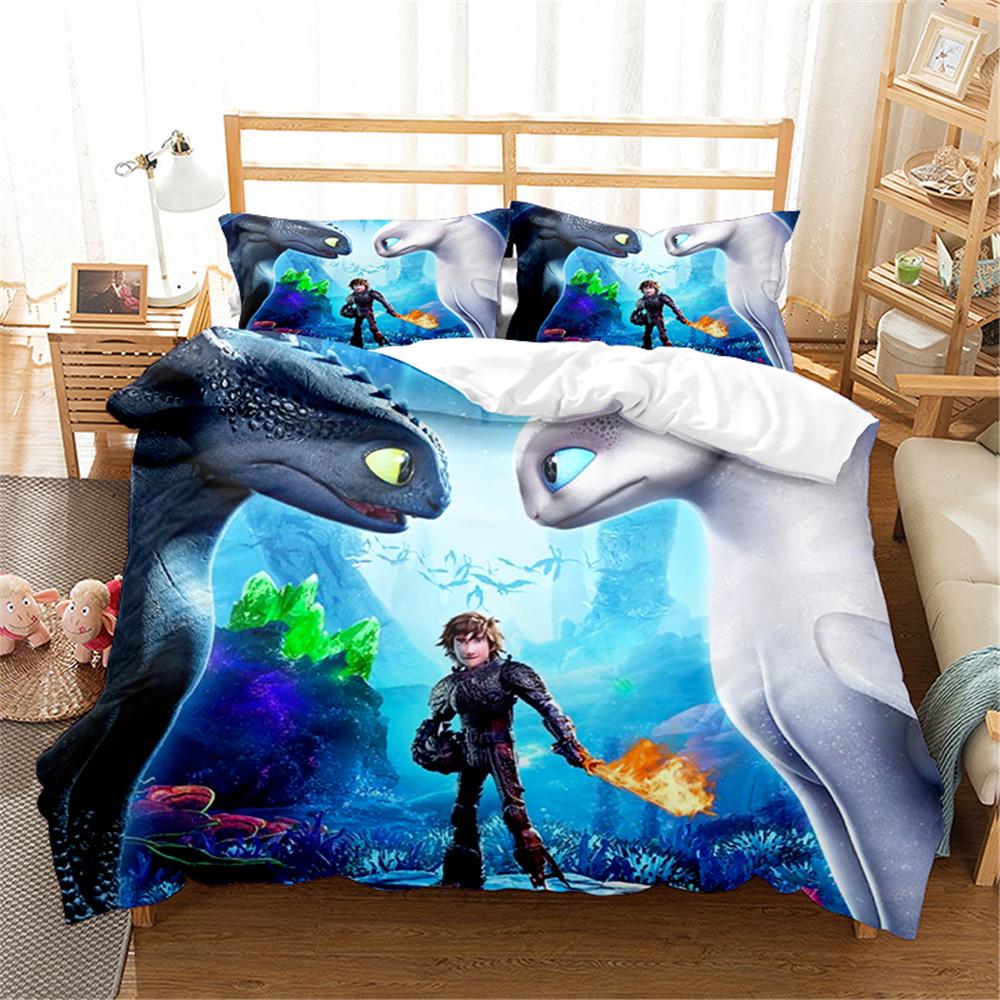 Funny T-Toothless Duvet Cover Pillowcase Bedding Set Adult Boy Girl Bedroom Decoration Children Gift Single Double Large Size