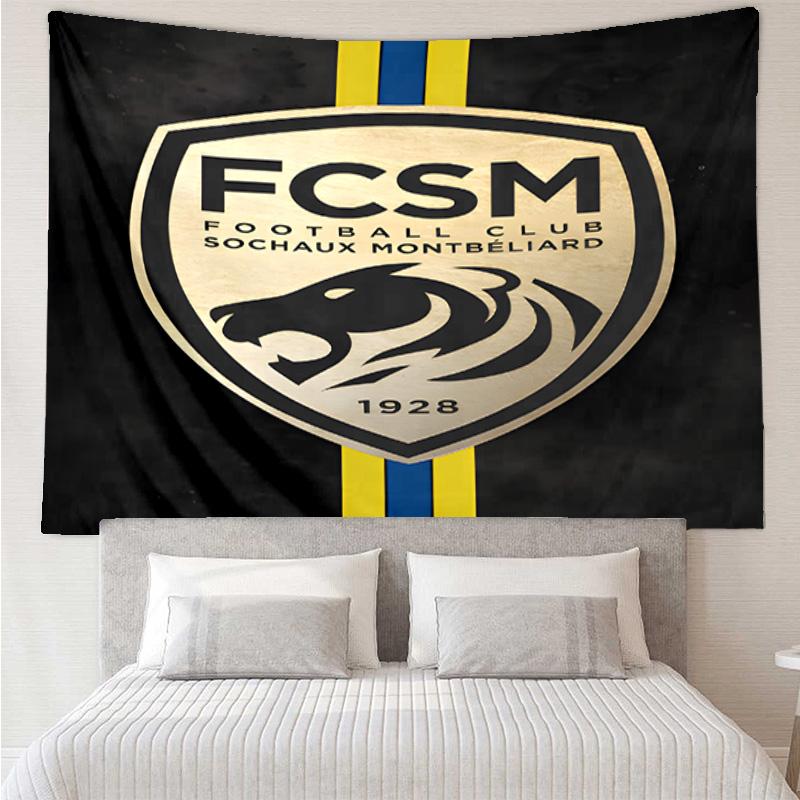 Fcsm Football Club Emblem Printed Tapestry, for Bedroom,Livingroom, dormitory, Large Wall Decor, Fabric Decor Fan Birthday Gifts