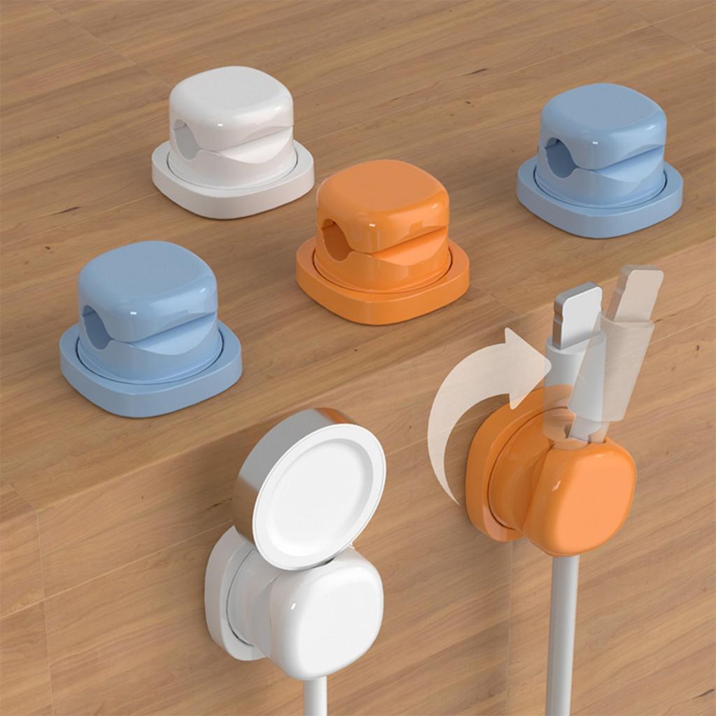 Вращающийся органайзер для кабелей, настольный органайзер для хранения и сбора кабелей для передачи данных, клипса для зарядного кабеля мобильного телефона, пружинный фиксатор кабеля